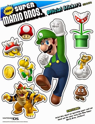 My Super Mario Boy: New Super Mario Brothers Printable Stickers