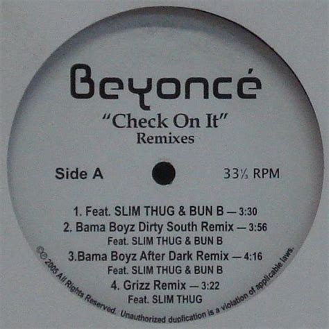 Beyoncé - Check On It (Remixes) (2005, Vinyl) | Discogs