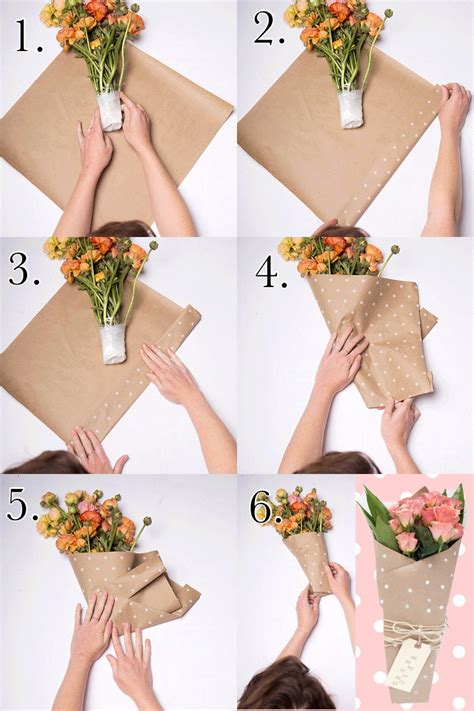 How to wrap a flower bouquet with craft paper How To Wrap Flowers, Trendy Flowers, Diy Flowers ...