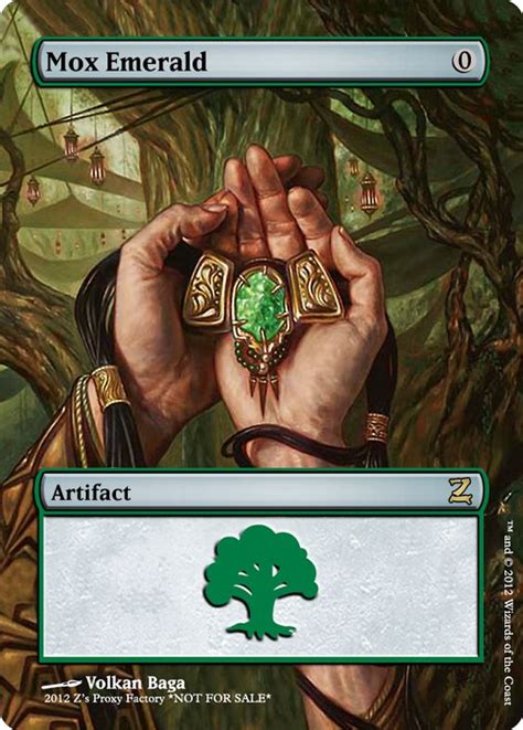 Mox Emerald, zeerbe, proxy, digital render, Z's Proxy Factory, MTG, Magic the Gathering | Magic ...