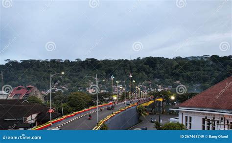 Aerial View of Sunrise Scenery from the Siti Nurbaya Bridge, Jembatan Siti Nurbaya Padang, West ...