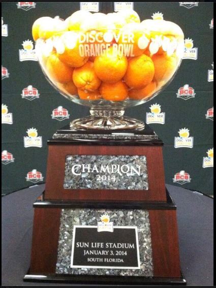 2014 Orange Bowl Trophy. Bring it home Tigers!!