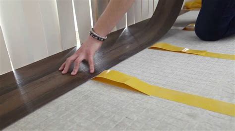 How to Install Vinyl Plank Flooring Using Double-Sided Tape - YouTube