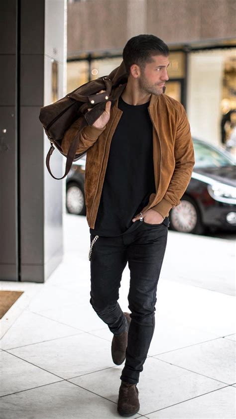 5 Cool Jacket Outfits You Can Steal | Leather jacket outfit men, Brown jacket outfit, Leather ...