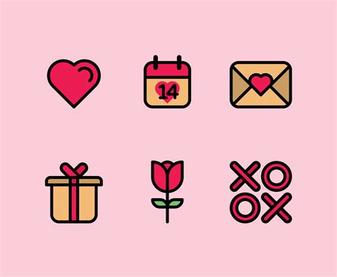 Sweet Valentine Icons Vector Vector Art & Graphics | freevector.com