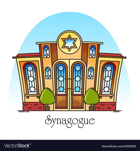 Synagogue building or jewish temple synagog Vector Image