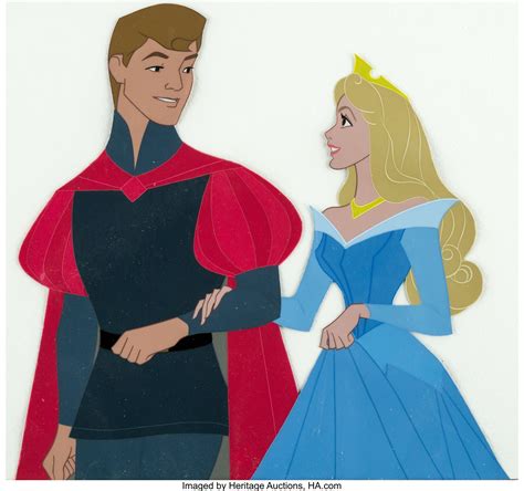 Sleeping Beauty Prince Phillip and Princess Aurora Production/Color Model Cel (Walt Disney, 1959 ...