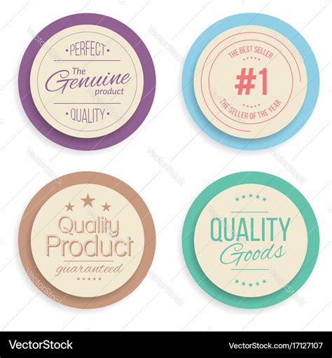 Badges and labels collection quality assurance Vector Image