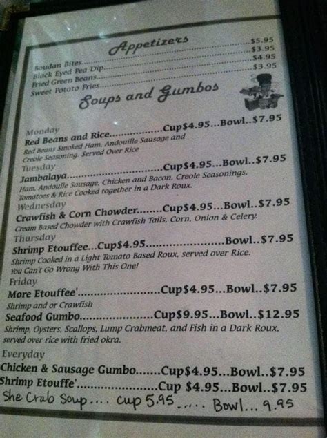 Menu at Blue Moon Cafe, Dothan