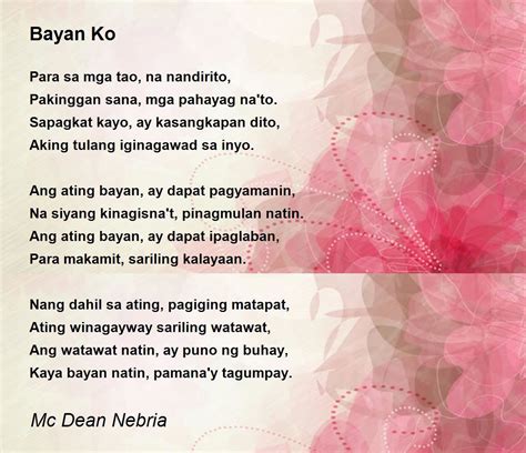 Bayan Ko - Bayan Ko Poem by Mc Dean Nebria