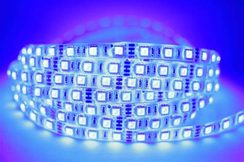 Blue LED strip light stock photo. Image of equipment - 91414860