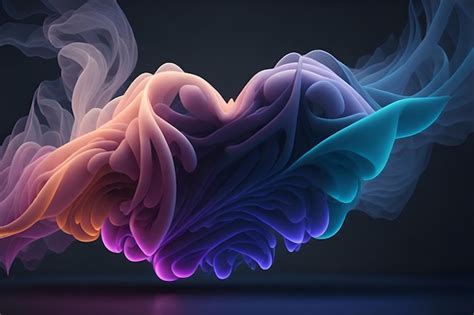 Premium AI Image | A heart rainbow smoke