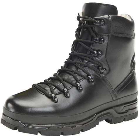 Brandit BW Mountain Boots Leather Hiking Tactical Outdoor Mens Footwear Black | eBay