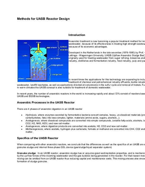 Methods For UASB Reactor Design - PDFCOFFEE.COM