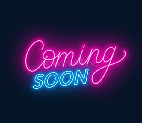 Coming Soon Neon Sign on Black Background. Stock Vector - Illustration ...