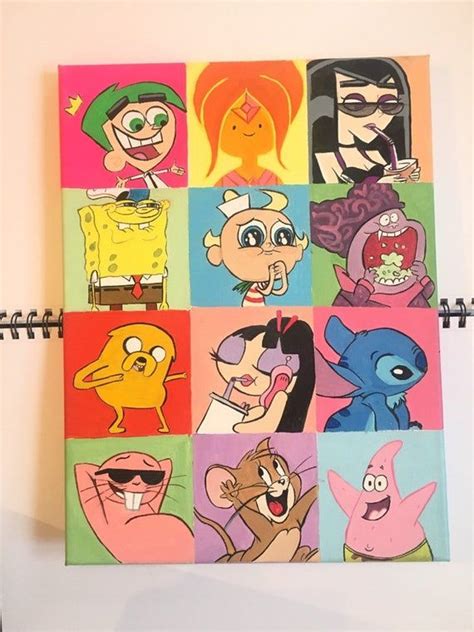 Custom personalised cartoon acrylic and gouache canvas painting en 2020 ...