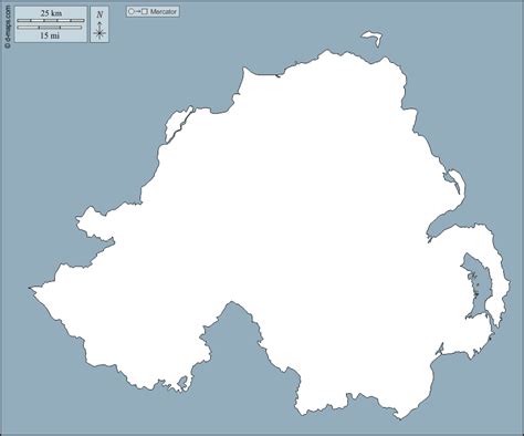 Northern Ireland free map, free blank map, free outline map, free base ...