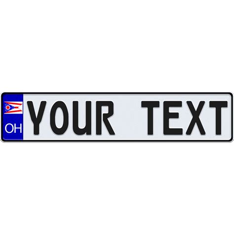 Ohio European License Plate - US Flag Style – EuropeanPlates.com