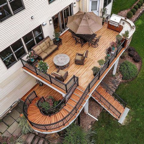 65 Double Deck Ideas in 2021 | deck design, decks backyard, deck