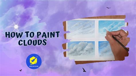 How to Paint Clouds by using Sponge, QTIP, Brush and Finger | Painting ...