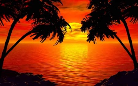 Island Sunset Wallpaper