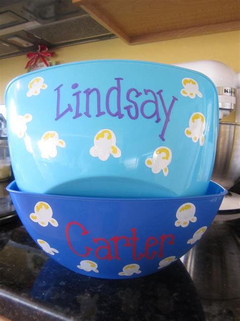 Personalized Family Popcorn Bowl by mysleepingbeauty on Etsy