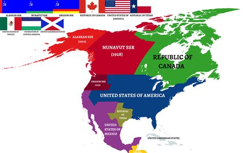 Alternate Map of America (1965) - by Respublika Narodnaya : imaginarymaps