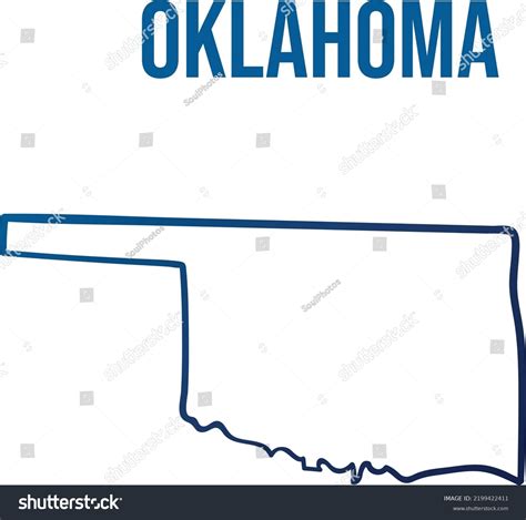 Oklahoma State Outline Blue Gradient Map Stock Vector (Royalty Free ...