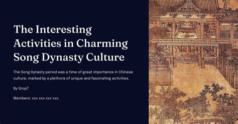 The Interesting Activities in Charming Song Dynasty Culture