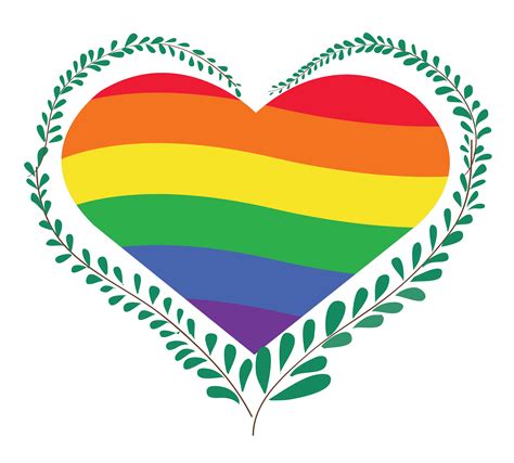 rainbow flag LGBT symbol on heart 533124 Vector Art at Vecteezy