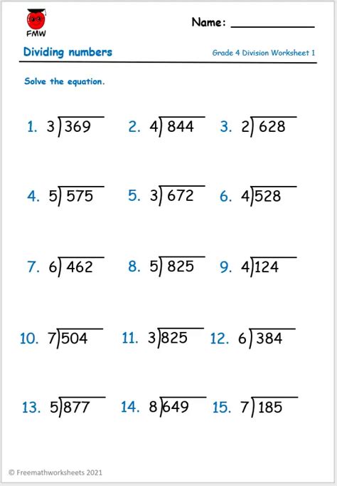 Grade 4 Division Worksheets | Free Worksheets | Printables