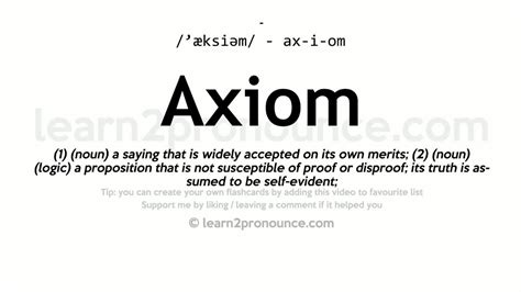 Pronunciation of Axiom | Definition of Axiom - YouTube