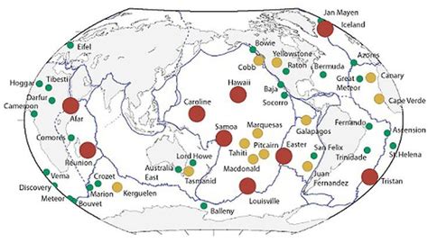 Map of World Hotspots | Geology, Hot spot, Map