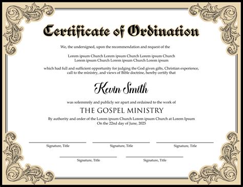 Ordination Service Program Template