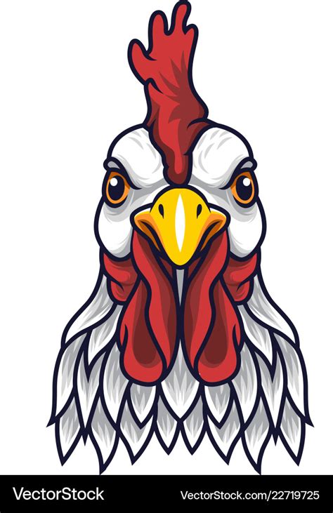 Chicken rooster head mascot Royalty Free Vector Image