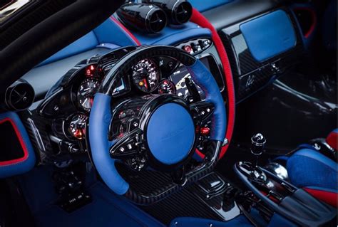 Interior of the Pagani Huayra BC made out of exposed Blue & Black ...