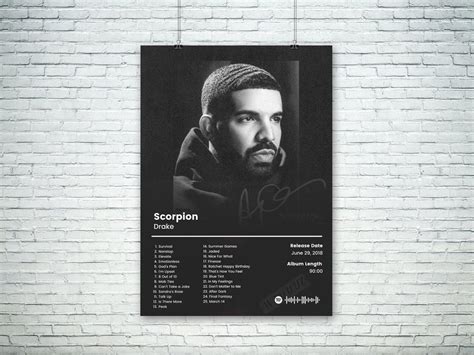 Drake Scorpion Rap Music Album Cover Wall Art Poster – Aesthetic Wall Decor