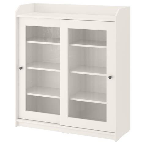 HAUGA glass-door cabinet, white, 413/8x455/8" - IKEA