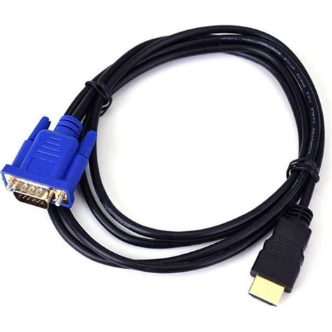 HDMI mâle vers VGA Male Video Converter Adaptateur Câble pour DVD HDTV 1080P PC-1.8M - Cdiscount ...