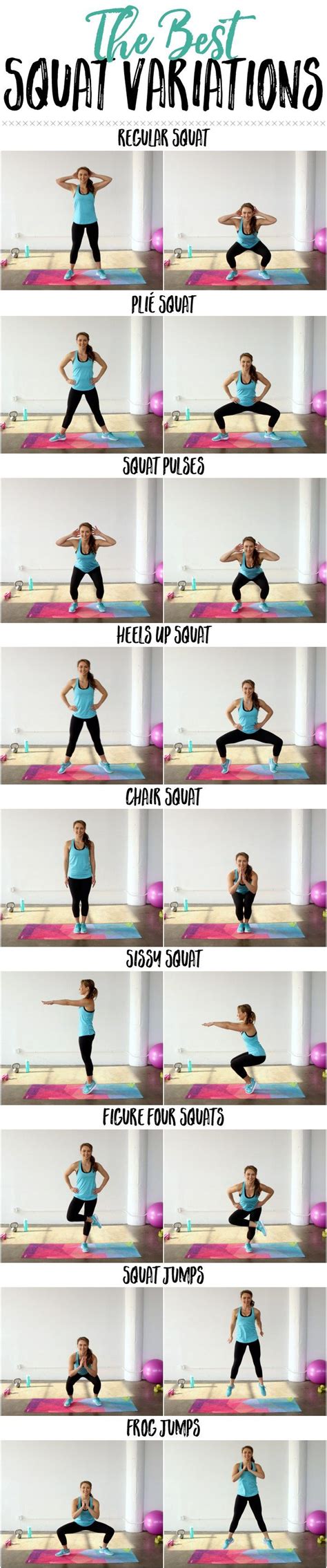 10 Squat Variations You HAVE to Try! | Squat variations, Squats ...