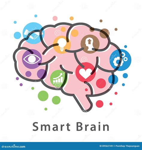 Smart Brain Character Vector Illustration. | CartoonDealer.com #73793324