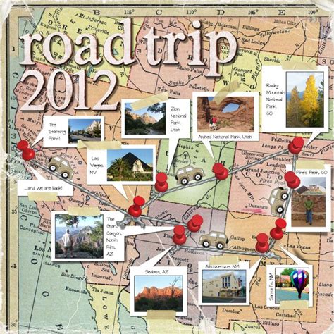 Road Trip 2012 | Vacation scrapbook, Travel scrapbook pages, Scrapbooking layouts travel