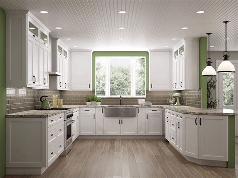 Frosted White Shaker Kitchen Cabinets | RTA Cabinet Store # ...