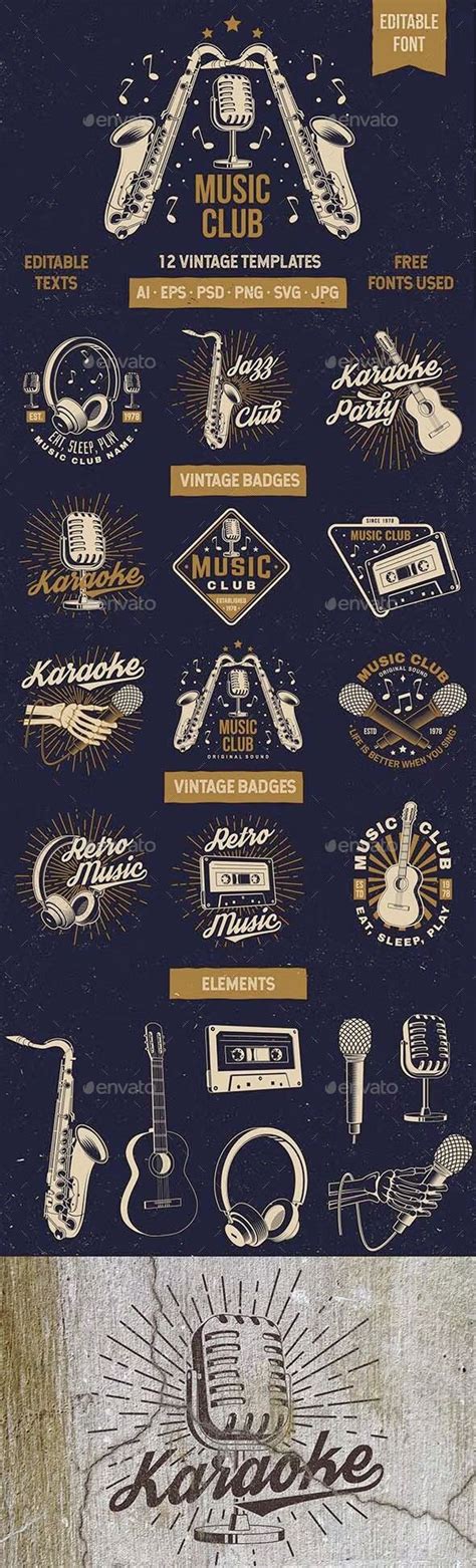 Music Club Logo/Badge | Retro graphic design, Vintage music posters, Badge design