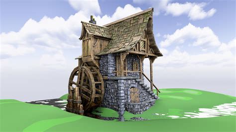 3D medieval watermill model - TurboSquid 1475464