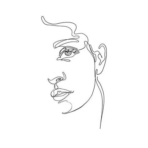 Simple portrait one line drawing | Line drawing, Simple portrait, Line art drawings