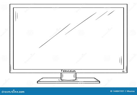 LCD Television or Computer Monitor Stock Illustration - Illustration of scribble, digital: 144841931