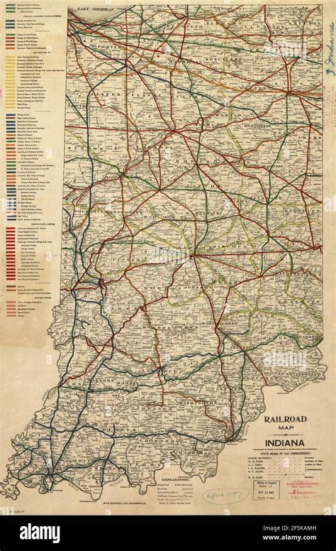 Railroad map of Indiana Stock Photo - Alamy