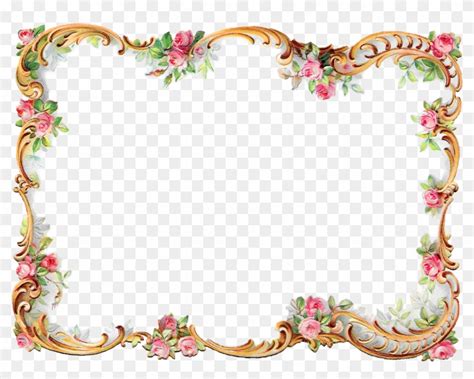 Antique Frame Border Png - Flower Frame Border - Free Transparent PNG ...