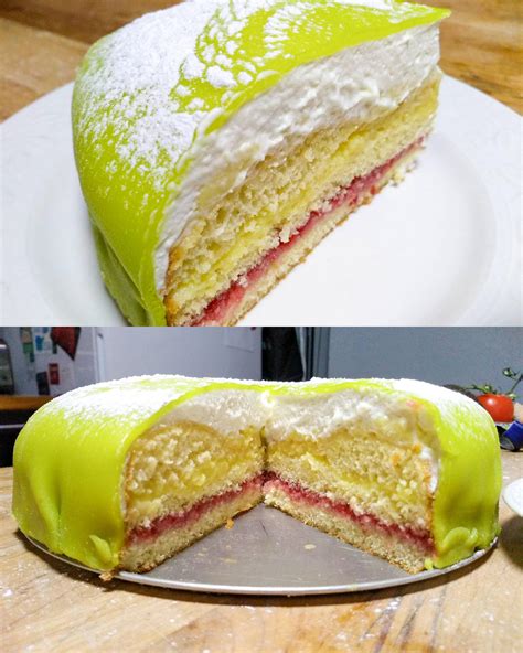 I got the Swedish Princess cake topping marzipan in a roll and made the ...